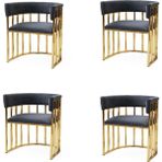 4 Adet Karaca Tekli Berjer Babyface Kumaş Gold Metal Iskelet - Antrasit