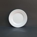 4 Adet Kırılmaz Melamin Çizgi Tatlı & Yemek Servis Tabağı 17 cm - Beyaz