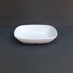 4 Adet Kırılmaz Melamin Kare Çerez & Meze Tabağı 20X14,5 cm - Derinlik 4,5 cm - Beyaz - 20 x 14,5 cm