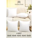 4 Adet Kırlent İç Yastık Boncuk Silikon 5 Ebat Premıum Koltuk Dekor Yastığı 45 x 45
