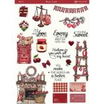 4 Adet Kırmızı Renk Temalı Sticker Seti – 12X17 cm Boyutlarında | Scrapbook, Bullet Journal, Planlayıcı ve Ajanda Için Özel Tasarım