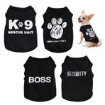 4 adet köpek gömlek köpek giysileri küçük köpekler, çay fincanı Chihuahua Yorkie giysileri, yumuşak mektup güvenlik evcil hayvan kedi yaz bahar gömlek (XS)
