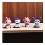 4 Adet Kromi Dekoratif Biblo My Melody Noel Süsleri Yılbaşı Hediyeleri Vitrin Dekor