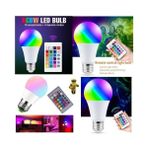 4 Adet Kumandalı, 20 Farklı Işık Renkli, Çakar Modlu Akıllı LED Ampul, Çok Kaliteli Rgb E-27 Ampul - Beyaz - 1 - 10 W