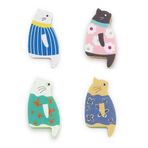 4 adet Lavabo Kedi Bulaşık Sünger Scrubber, Bulaşık Yıkama Bezi Scrubber