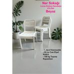4 Adet Loras Kolsuz Sandalye Bahçe, Balkon ve Cafe Sandalyesi Beyaz