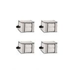4 Adet Lüks Pencereli Çok Amaçlı Dolap Düzenleyici Hurç Çorap Hurcu 34 x 22 x 22 cm (Beyaz)