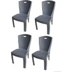 4 Adet Mandella Plastik Sandalye Balkon Kamp Sandalyesi - 6456 Ecorce Tube Marron - Polyester