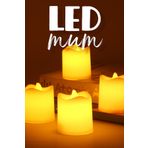 4 Adet Mat Beyaz Mini Led Mum Seti Pilli Dumansız Alevli Ledli Dekoratif Yapay Mum Dekor Işığı
