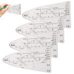 4 adet matematik parabol şablonu, eğri şablonu, parabol cetvel, normal parabol şablonu, geometri eğri şablonu, cetvel, öğrenciler, ofis, tasarımcı boyama, Cosinus Tangens için