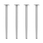 4 Adet Metal Konik Masa Ayakları, Kahve/Yemek Masaları ve Komidinler için 39.4 "Gümüş Kürk Ayaklar, Şık Eğim Açısı Tasarımı, Dayanıklı ve Sağlam Dolap Desteği
