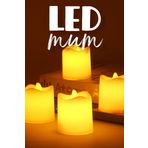 4 Adet Mini Led Mum Seti Pilli Dumansız Alevli Ledli Dekoratif Yapay Mum Dekor Işığı (4 Adet (Mat Beyaz 4,5 cm))