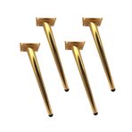 4 adet mobilya ayağı, eğik konik mobilya ayakları, metal, sehpa, yemek masası, çalışma masası, komodin donanım aksesuarı, altın (10 cm)