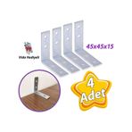 4 Adet Mobilya Esya Dolap Duvar Sabitleyici Kose Baglanti L Demir Gonye Deprem Guvenligi 45X45x15mm
