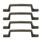 4 adet mobilya kulpu çinko alaşım askı kulpu kapı tokmağı vintage elbise dolabı çekme düğmeleri dolap kapıları için antik, çekmece, komodin, dolap, delik mesafesi 75 mm (yeşil bronz)