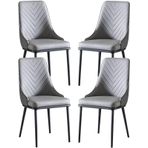 4 Adet Modern Deri Yan Sandalye Oturma Odası Yatak Odası Balkon ve Mutfak için Şık Sandalyeler Evlilik Odası Tuvalet Masası ve Yemek Odası Turuncu Makyaj Sandalyesi Da,Dark Gray-One Size