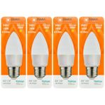 (4 Adet) Osaka 9W (70W) Sarı Işık (3000K) E27 Duylu (Kalın Duy) Led Mum Ampul