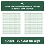 4 Adet Panel Çit Teli 50X250 CM Yeşil
