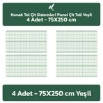 4 Adet Panel Çit Teli 75x250 Cm Yeşil