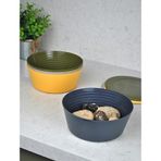 4 Adet Plastik Kapaklı Kase Seti Renkli Saklama Kabı Salata Kase 18x7 Cm 1500 ml