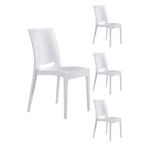 4 Adet Rattan Beyaz Sandalye/Balkon-Bahçe-Teras