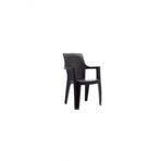 4 Adet Rattan Elegance Koltuk Koyu Acı Kahve Plastik Sandalye Bahçe Balkon
