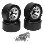 4 adet RC Tekerlek Jant 1,9 inç Alüminyum Alaşım Kararlı RC Araba Tekerlek Göbeği Eksenel SCX10 II III için (Gümüş)