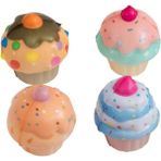(4 Adet) Renkli Anahtarlıklı Cupcake Squishy Ufak Boy Sukuşi Oyuncak