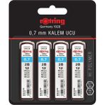 4 Adet Rotring Tikky 0,7 2B Hı-Polymer Kalem Uç Kırmızı Renkli Yüksek Performans