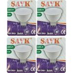 (4 Adet) Şavk 12Volt Ac/Dc 4,5W (22W) Beyaz Işık (6500K) Gu5.3 Duylu (İğne Bacak) Led Çanak Ampul