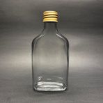 4 Adet Şeffaf Cold Brew Metal Gold Kapaklı Soğuk Kahve Yassı Cam Şişe 200 ml ve Çubuk Buz Kalıbı