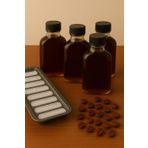 4 Adet Şeffaf Cold Brew Siyah Kapaklı Soğuk Kahve Yassı Cam Şişe 200 ml ve Çubuk Buz Kalıbı