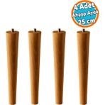 4 Adet Sehpa Masa Ayağı Ham Doğal Ahşap Kahverengi Boyalı Mobilya Kanepe Modern Bohem Ayakları 25 cm - 1