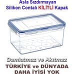 4 Adet Set Tam Korumalı Sızdırmaz Derin Saklama Kabı Hava Geçirmez Sağlam Kap Contalı Kilitli Kapak