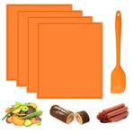 4 adet silikon dehidratör yaprak, yapışmaz kurutucu folyo, kazıyıcılı kurutma makinesi için, 25 x 30 cm, kenarlı, tekrar kullanılabilir gıda, meyve, sebze, kraker için matlar