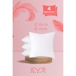 4 Adet Silikon Elyaf Dolgulu Kare Kırlent Iç Yastığı 350 gr - 45 x 45 cm - Beyaz