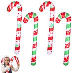 4 adet şişirilebilir şeker çubuğu, 88 cm şişirilebilir şeker kamışı, Noel dekorasyonu, büyük şeker çubukları, balonlar, havuz için yüzme yardımcısı, iç ve dış mekan Noel dekorasyonu için (stil 3)