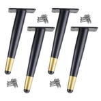 4 adet siyah Metal mobilya ayakları Modern eğik koni kanepe bacakları ağır hizmet desteği kanepe sandalye sehpa TV standı dolap masaları 10cm yükseklik