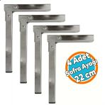 4 Adet Sofra Ayağı 22 Cm Metal Katlanır Siyah Taban Yer Sofrası Sini Altı Mobilya Ayak Sehpa Masa
