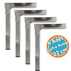 4 Adet Sofra Ayağı 22 Cm Metal Katlanır Siyah Taban Yer Sofrası Sini Altı Mobilya Ayak Sehpa Masa