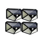 4 Adet Solar Bahçe Lambası 100 Led Bahçe Aplik Bahçe Lambası Bahç