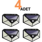 4 Adet Solar Sensörlü Duvar Apliği 40W Gün Işığı 3200K | Güneş Enerjili LED Işık | IP65 Su Geçirmez | Dış Mekan Aydınlatma