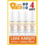 4 Adet Spf 50+ Güneş Koruma ve Leke Karşıtı Yüz ve Vücut Güneş Kremi 4 x 100 Gr.