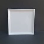 4 Adet Standart Kare Melamin Tatlı & Yemek Servis Tabağı 25 cm - Beyaz