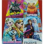 4 Adet Stickerli Boyama Kitabı (Frozenıı/elsa/capybara/squid Game Figürlü) - Çok Renkli