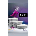 4 Adet Storage 3,2 Lt Gri Dolap Düzenleyici Kutu Çorap Kıyafet Kapaklı Ayakkabı Bot Saklama Kabı - Ahşap Rengi