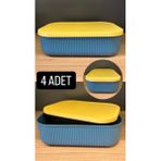 4 Adet Storage 3,2 Lt Yeşil Dolap Düzenleyici Kutu Çorap Kıyafet Kapaklı Ayakkabı Bot Saklama Kabı - Ahşap Rengi
