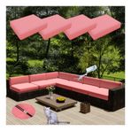 4 Adet Su Geçirmez Veranda Yastık Kılıfları Fermuarlı Toz Geçirmez Dış Mekan/İç Mekan Koltuk Koltuk Kılıfları Rattan Mobilya için Pembe (50x55 cm) Ev ve Bahçe Dekoru için Mükemmel
