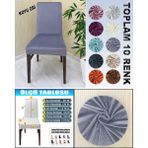 4 Adet Süet Detaylı Angora Kumaş Sandalye Kılıfı Yıkanabilir Likralı Esnek Lastikli, Sandalye Örtü - 50 x 120 cm - Koyu Gri
