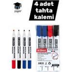 4 Adet Tahta Kalemi 2 Mavi 1 Siyah 1 Kırmızı - Çok Renkli